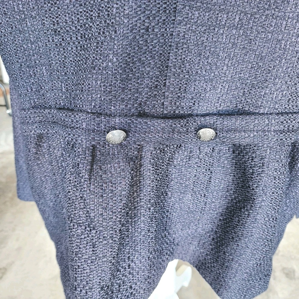 Coldwater Creek Peplum Blazer‎ Jacket Womens 20 22 Navy Blue Textured Classic - Picture 6 of 11